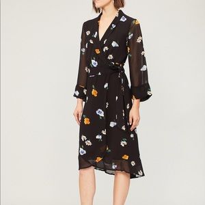 Ganni Printed Georgette Wrap Dress